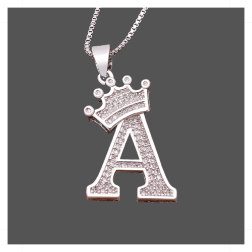 Buchstabenanhänger mit Kette - Silber
