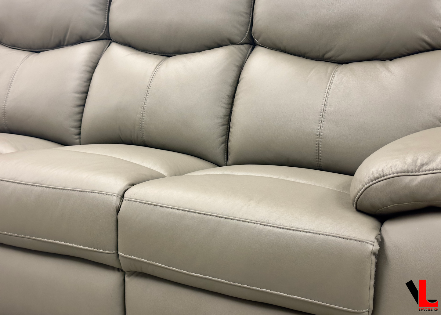 Aveon 2 Piece Pillow Top Arm Reclining Sofa and Loveseat Set in Leather Match - Available in 2 Colours - www.Shopthatapp.com