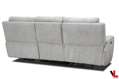 Sentinel 87.8" Power Reclining Sofa with Power Headrest in Tweed Ash Fabric