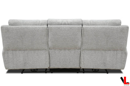 Sentinel 87.8" Power Reclining Sofa with Power Headrest in Tweed Ash Fabric