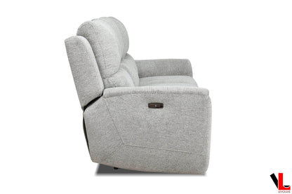 Sentinel 87.8" Power Reclining Sofa with Power Headrest in Tweed Ash Fabric