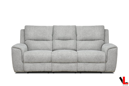 Sentinel 87.8" Power Reclining Sofa with Power Headrest in Tweed Ash Fabric