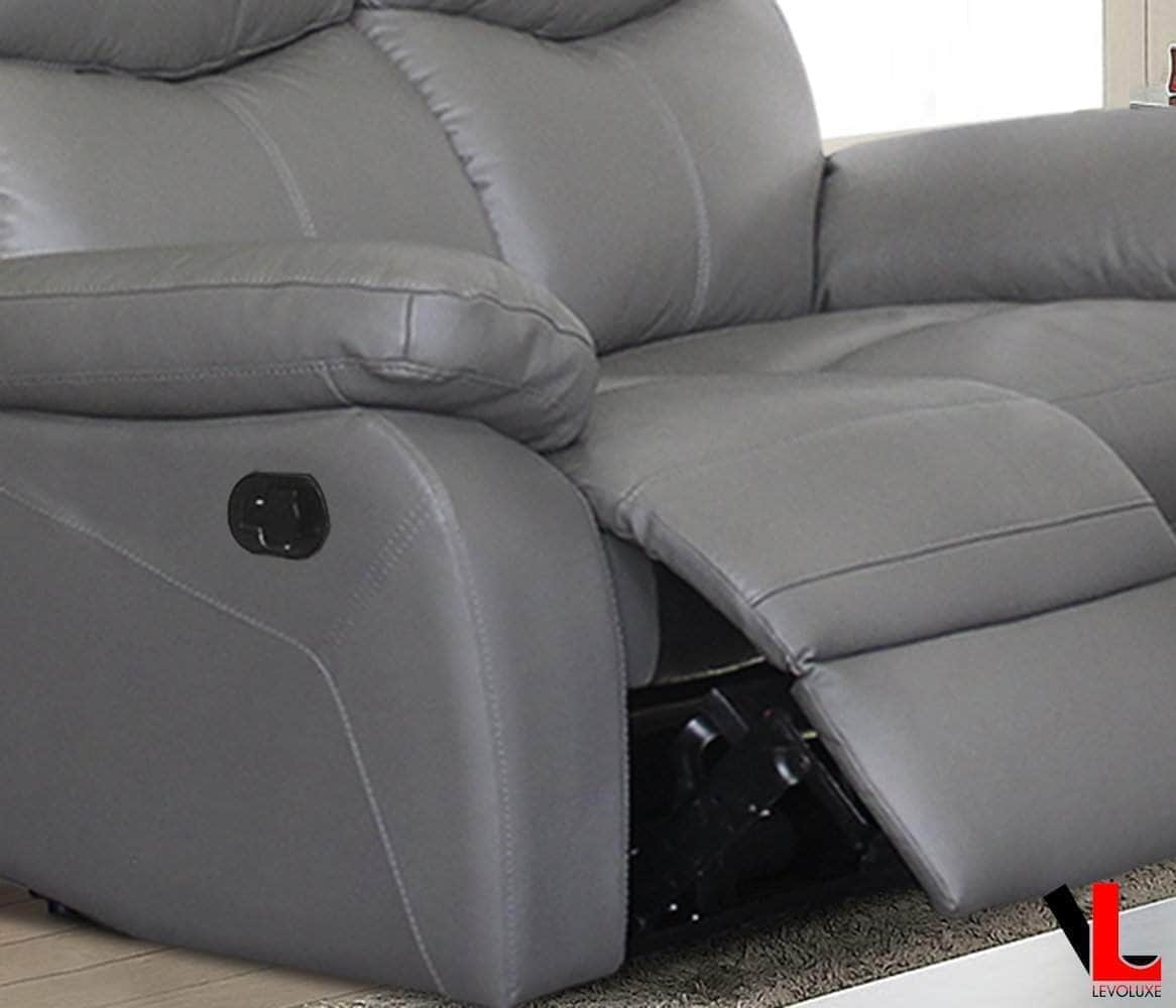 Aveon 2 Piece Pillow Top Arm Reclining Sofa and Loveseat Set in Leather Match - Available in 2 Colours - www.Shopthatapp.com