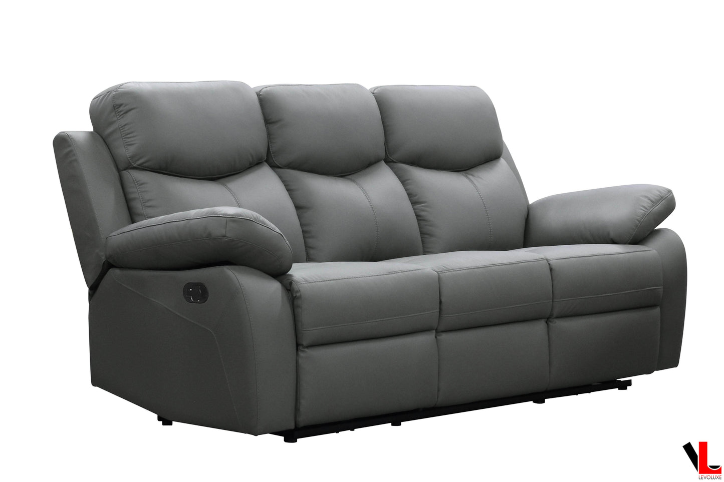 Aveon 2 Piece Pillow Top Arm Reclining Sofa and Loveseat Set in Leather Match - Available in 2 Colours - www.Shopthatapp.com