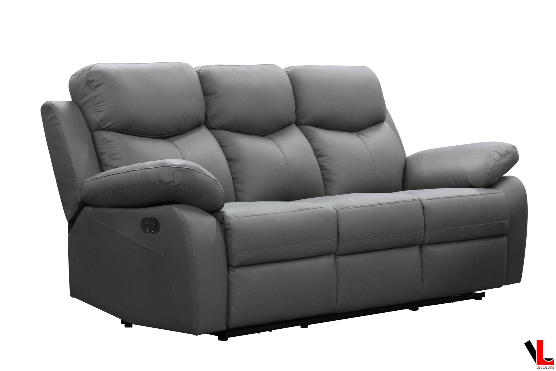 Aveon 2 Piece Pillow Top Arm Reclining Sofa and Loveseat Set in Leather Match - Available in 2 Colours - www.Shopthatapp.com