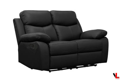 Aveon 2 Piece Pillow Top Arm Reclining Sofa and Loveseat Set in Leather Match - Available in 2 Colours - www.Shopthatapp.com