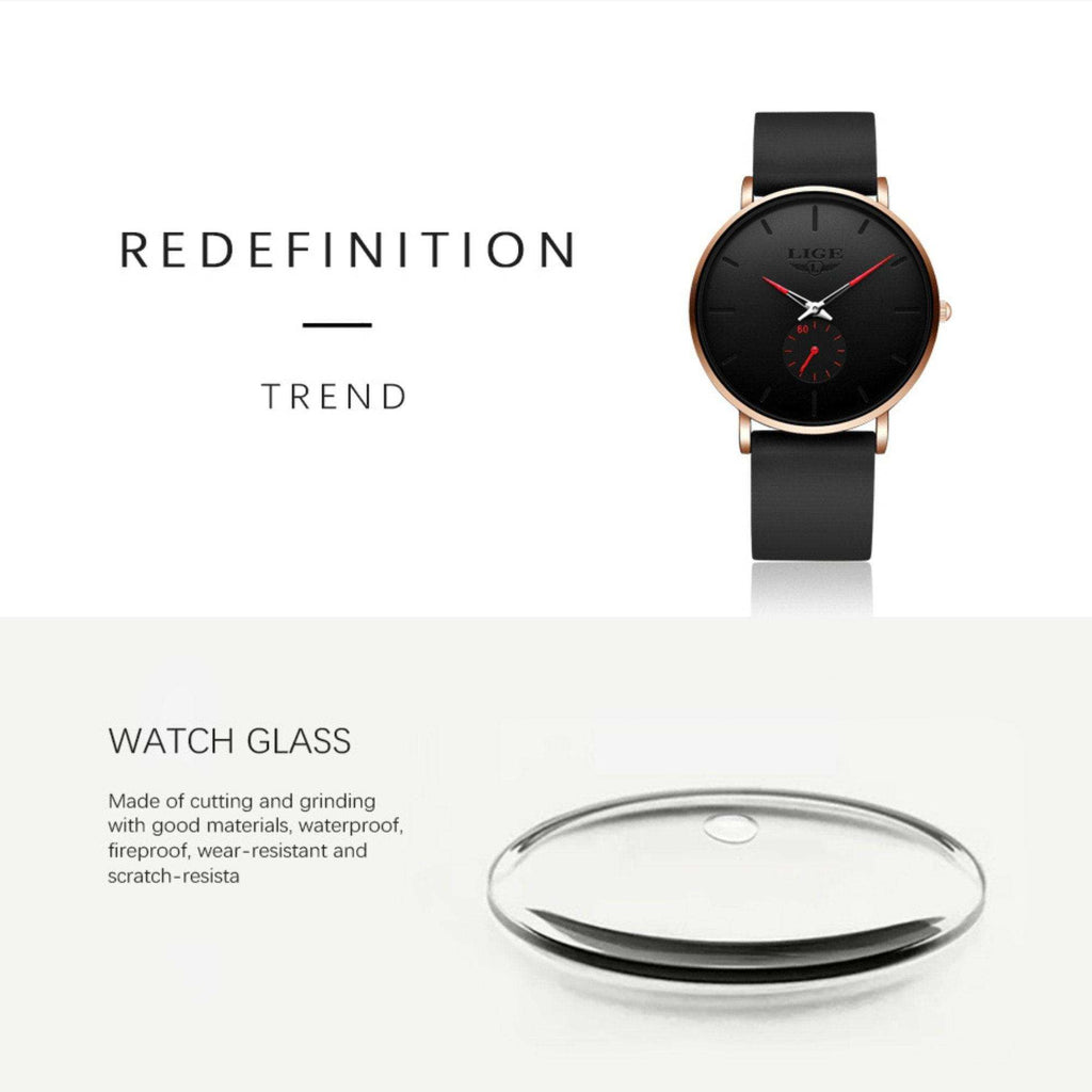 LIGE Men's Classic Quartz Watch | Ultra-thin | Waterproof 3ATM and scratch resistance surface | TUTT Exclusive - www.Shopthatapp.com