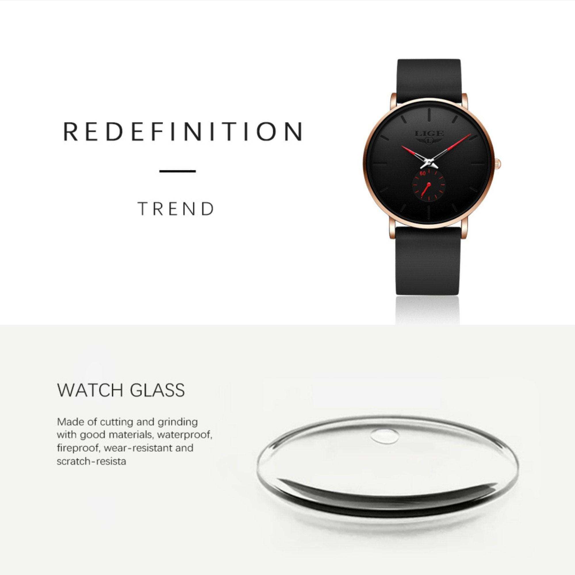 LIGE Men's Classic Quartz Watch | Ultra-thin | Waterproof 3ATM and scratch resistance surface | TUTT Exclusive - www.Shopthatapp.com