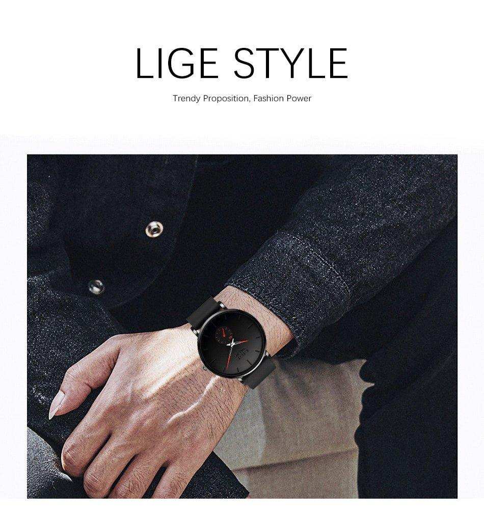 LIGE Men's Classic Quartz Watch | Ultra-thin | Waterproof 3ATM and scratch resistance surface | TUTT Exclusive - www.Shopthatapp.com