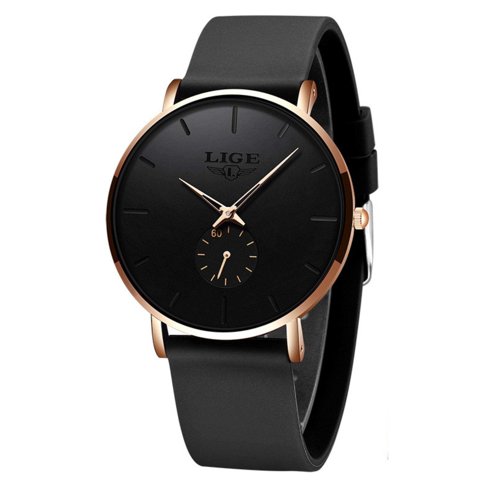 LIGE Men's Classic Quartz Watch | Ultra-thin | Waterproof 3ATM and scratch resistance surface | TUTT Exclusive - www.Shopthatapp.com