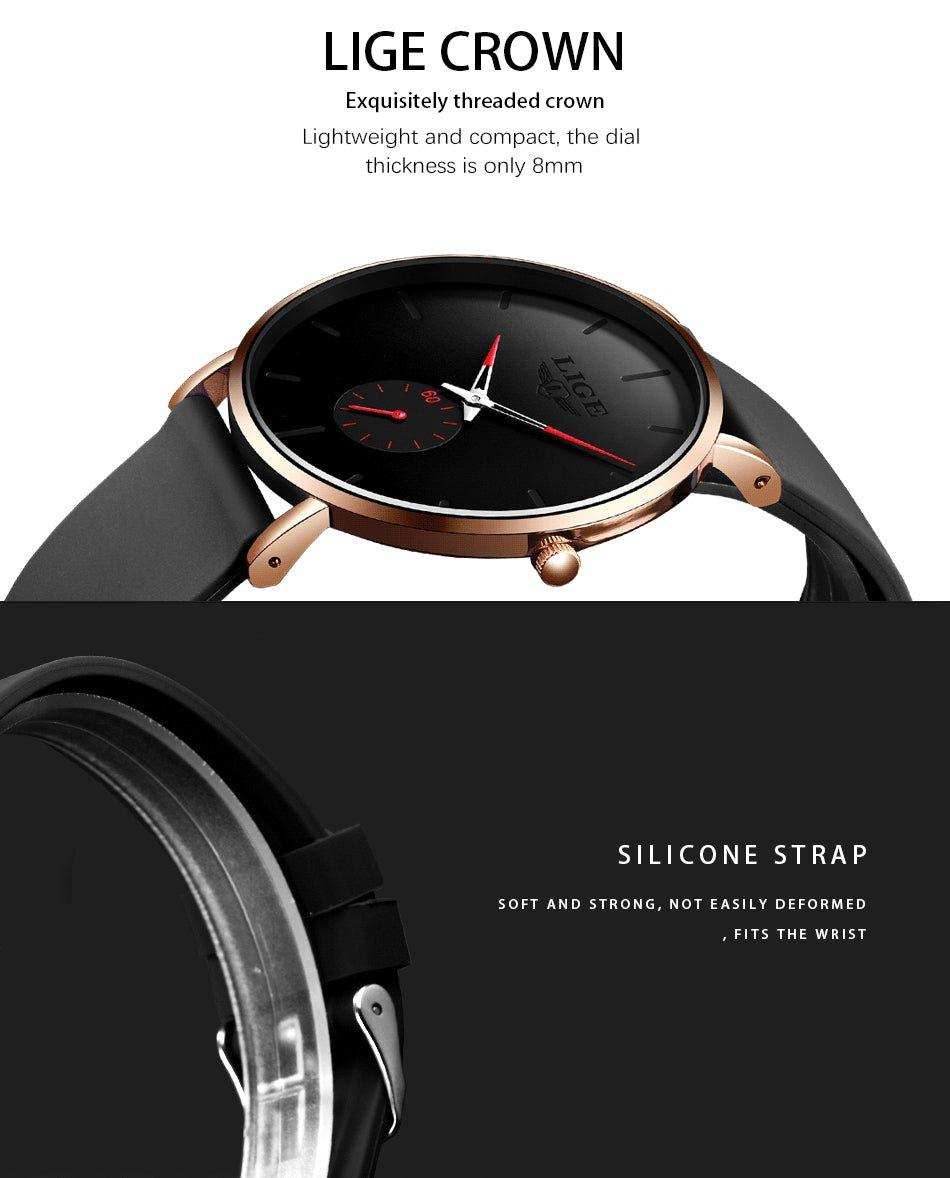 LIGE Men's Classic Quartz Watch | Ultra-thin | Waterproof 3ATM and scratch resistance surface | TUTT Exclusive - www.Shopthatapp.com