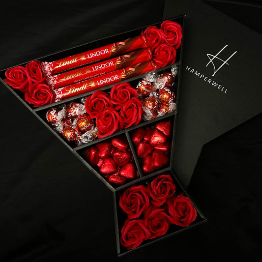 Lindt Lindor Signature Chocolate Bouquet With Red Roses - www.Shopthatapp.com