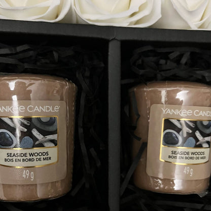 Lindt Lindor & Yankee Candle Signature Chocolate Bouquet With Ivory Roses - www.Shopthatapp.com