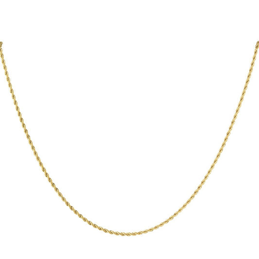Long twist rope chain gold necklace