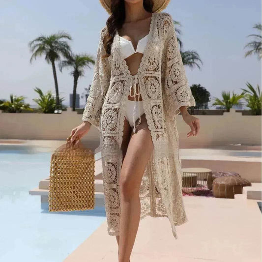 Loose Embroidered Bikini Beach Long Sunproof Wear - www.Shopthatapp.com