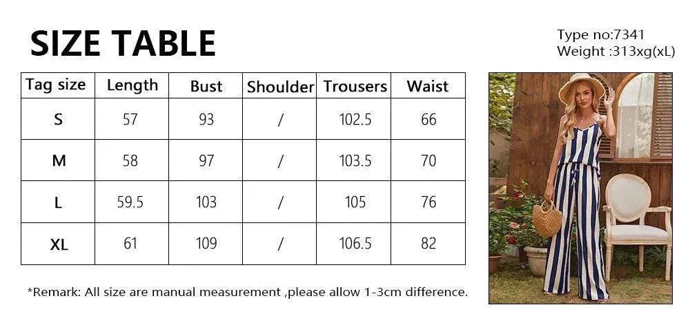 Loose Homewear Striped Small Sling Trousers Woven Suit Women - www.Shopthatapp.com