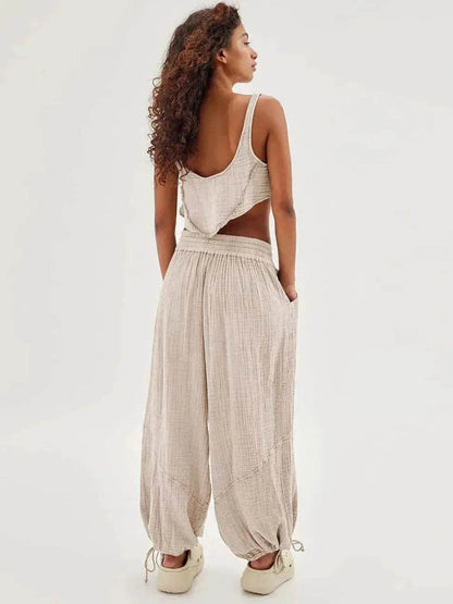 Loose Wide Leg Pants Women Drawstring Leggings Trousers - www.Shopthatapp.com