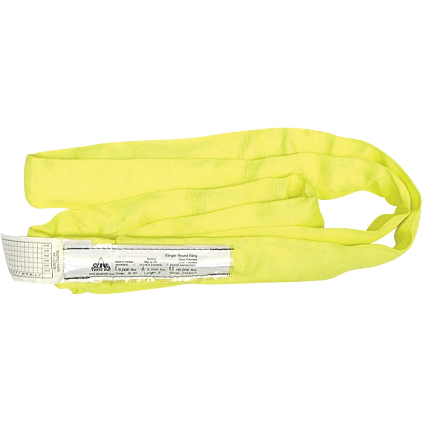 Round Slings, Yellow, 2" W x 10' L, 9000 lbs. Vertical Load - www.Shopthatapp.com