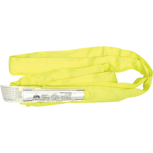 Round Slings, Yellow, 2" W x 10' L, 9000 lbs. Vertical Load - www.Shopthatapp.com