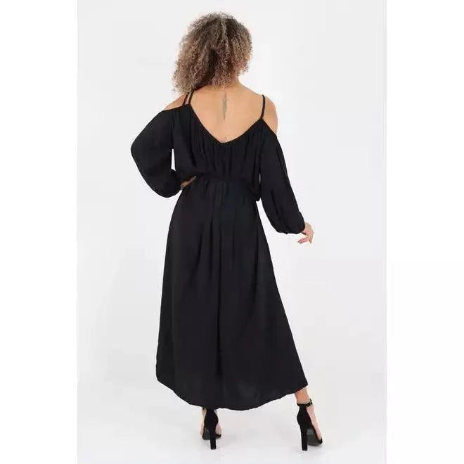 Robe longue en coton avec ceinture Luna