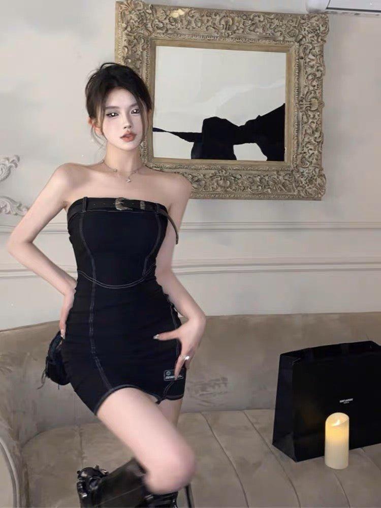 Lycra Denim Black Dress - www.Shopthatapp.com