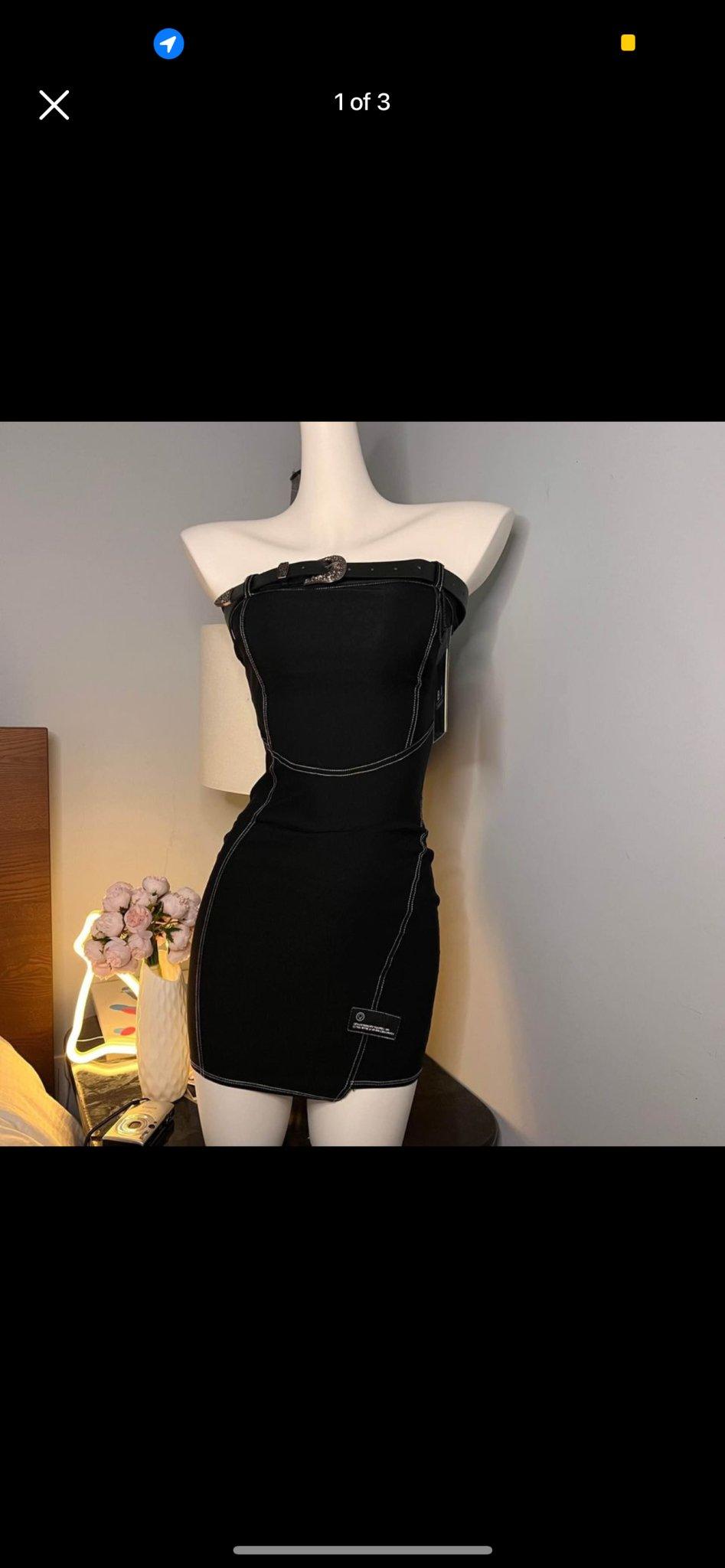 Lycra Denim Black Dress - www.Shopthatapp.com