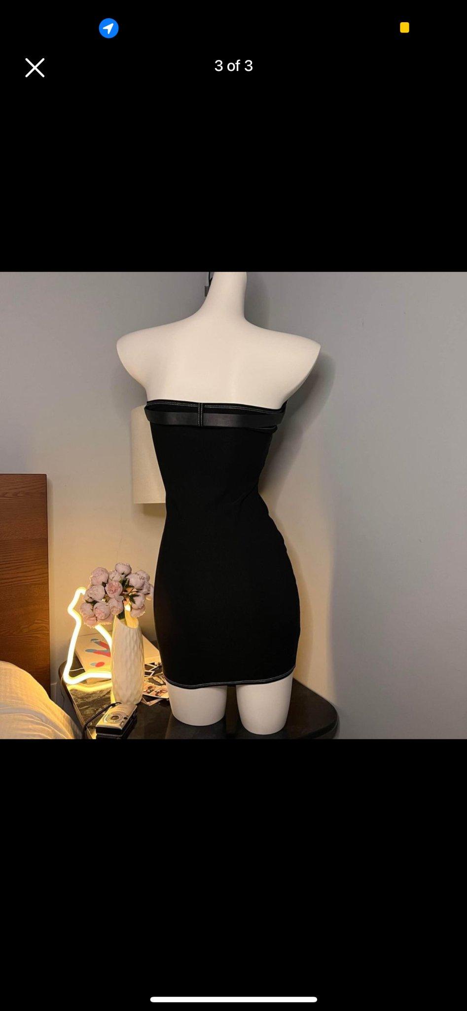 Lycra Denim Black Dress - www.Shopthatapp.com