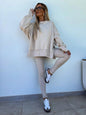 Malika Long Sleeve Crew Neck Loungewear set - www.Shopthatapp.com