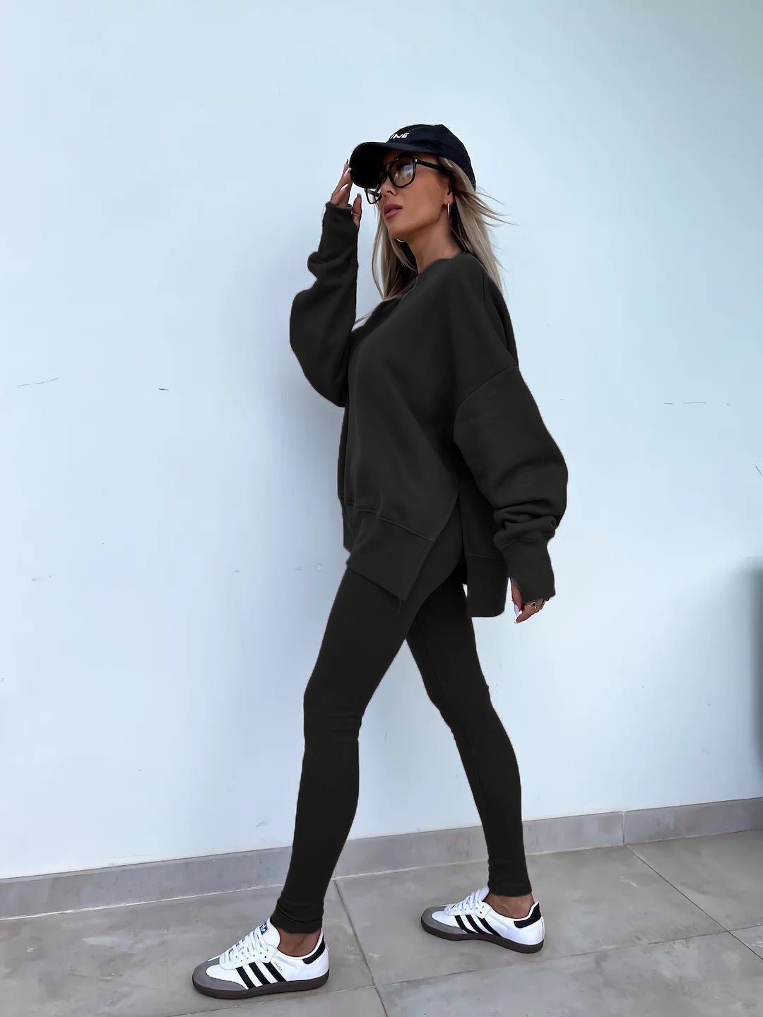 Malika Long Sleeve Crew Neck Loungewear set - www.Shopthatapp.com