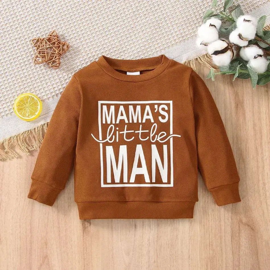 Mama's Little Man Sweatshirt (Baby) - www.Shopthatapp.com