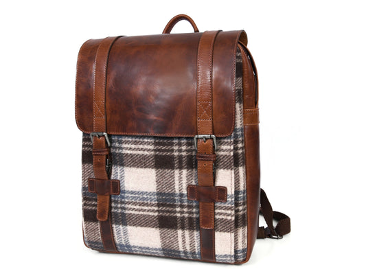 Manchester Leather & Tweed Backpack - www.Shopthatapp.com