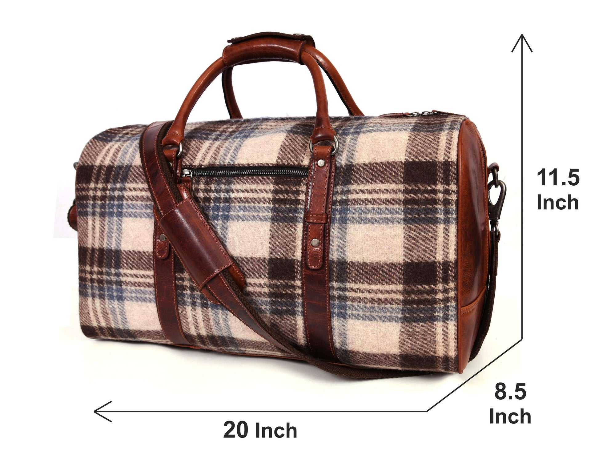 Manchester Leather & Tweed Duffle Bag - www.Shopthatapp.com