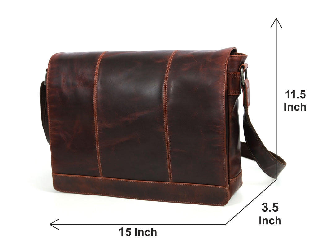 Manhattan - Leather Messenger bag - www.Shopthatapp.com