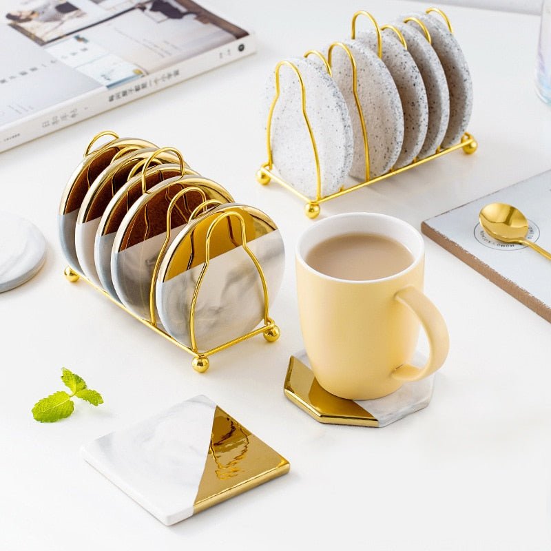 Marble Gold Coaster Set - www.Shopthatapp.com