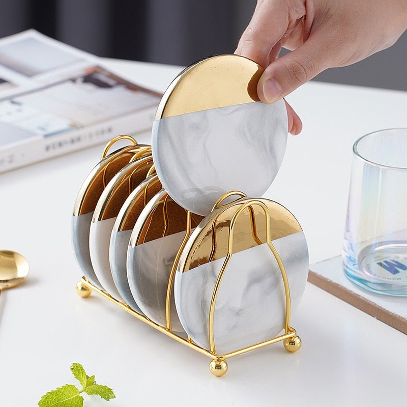 Marble Gold Coaster Set - www.Shopthatapp.com
