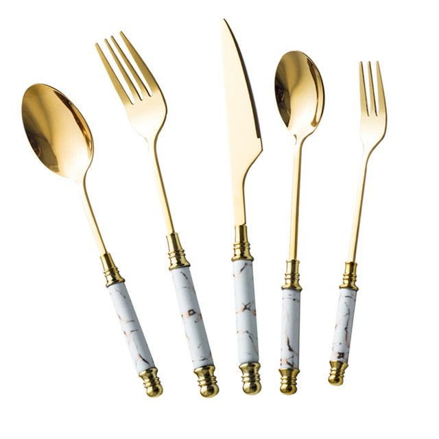 Marble Vintage Flatware Set - www.Shopthatapp.com