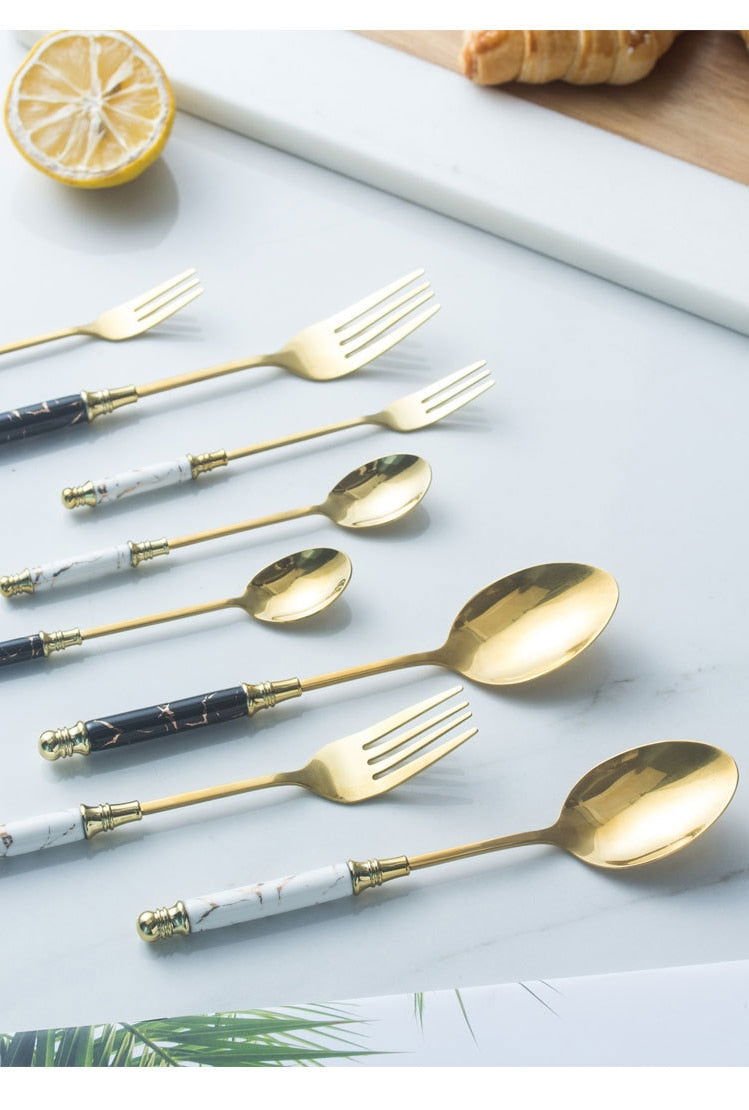Marble Vintage Flatware Set - www.Shopthatapp.com