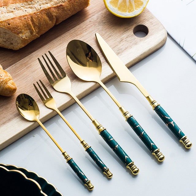 Marble Vintage Flatware Set - www.Shopthatapp.com