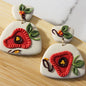 MAYA Earrings - Beige & Red Polymer Clay Floral Earrings - www.Shopthatapp.com
