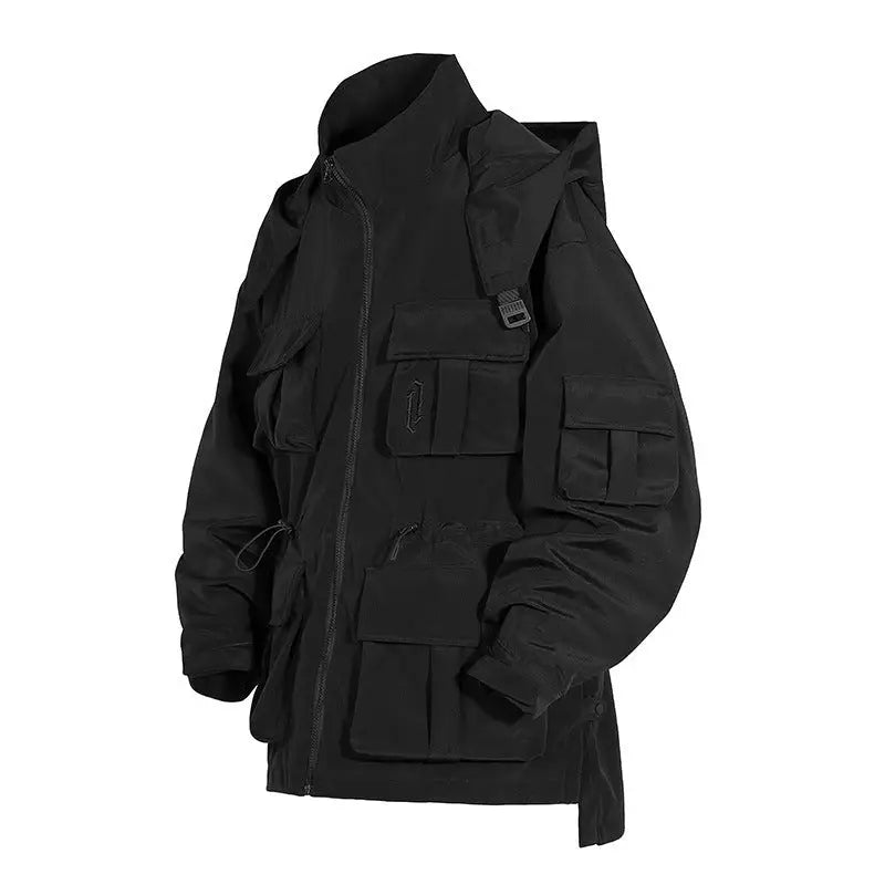 Men And Women With Standing Collars Large Pockets And Hooded Jackets - www.Shopthatapp.com