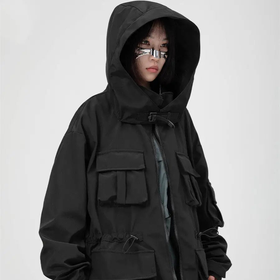 Men And Women With Standing Collars Large Pockets And Hooded Jackets - www.Shopthatapp.com