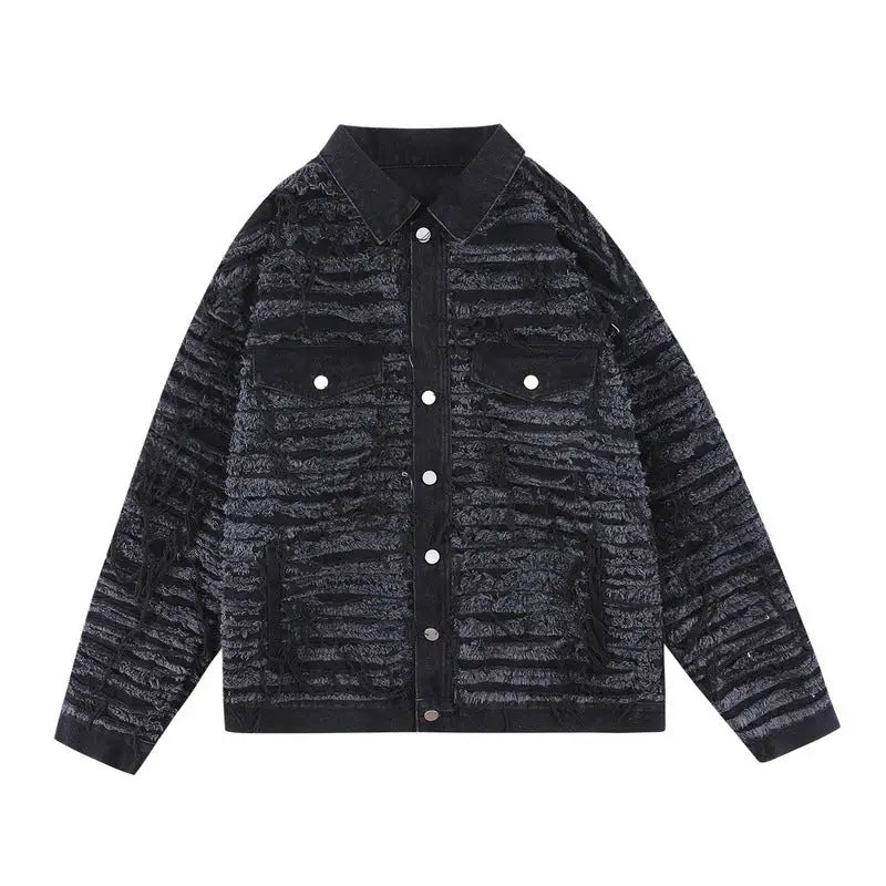 Men Fashion Brands Washed Old Three-dimensional Irregular Coat - www.Shopthatapp.com