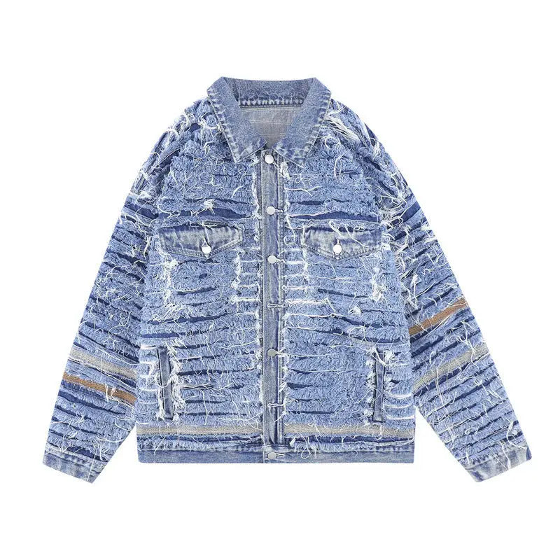 Men Fashion Brands Washed Old Three-dimensional Irregular Coat - www.Shopthatapp.com