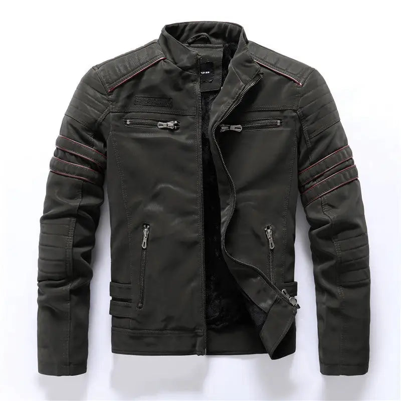 Men Fashion Pu Leather Jackets Coats - www.Shopthatapp.com