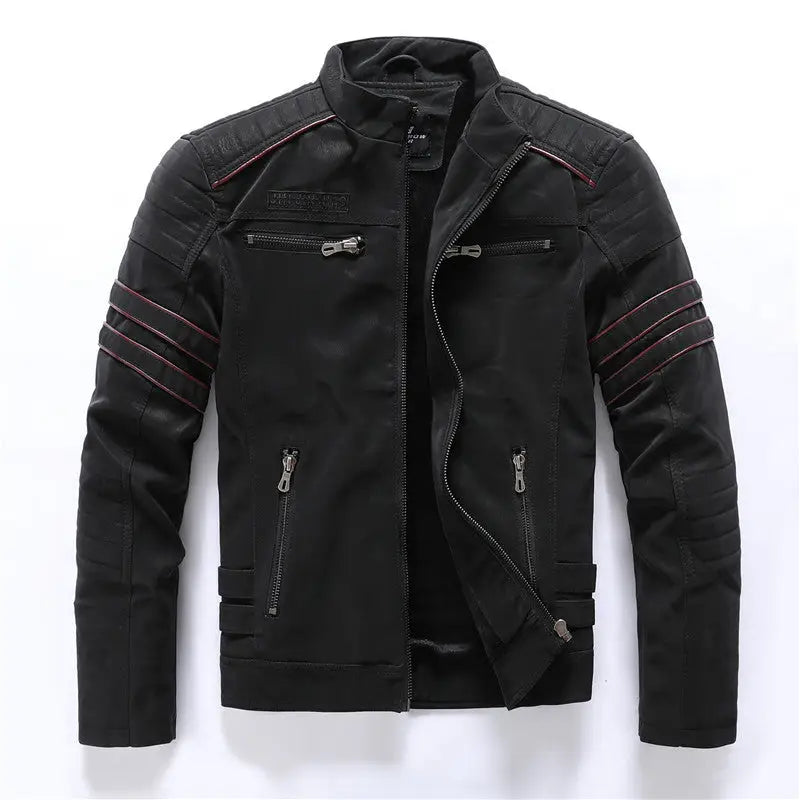 Men Fashion Pu Leather Jackets Coats - www.Shopthatapp.com