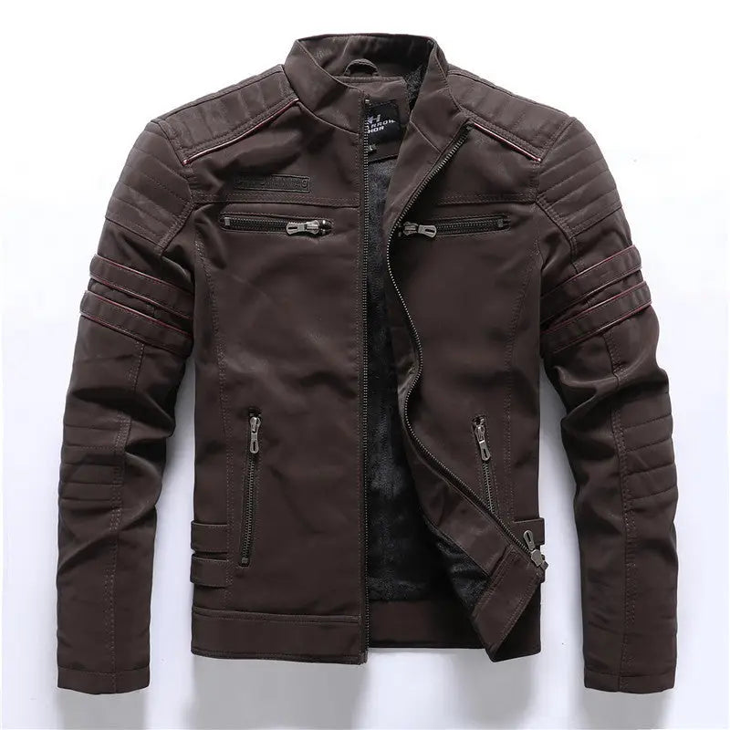 Men Fashion Pu Leather Jackets Coats - www.Shopthatapp.com
