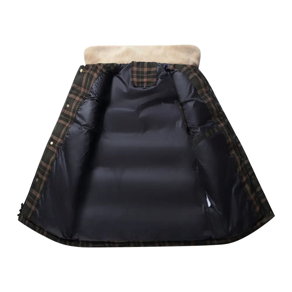 Men Neck Collar Warm Plaid Vest - www.Shopthatapp.com