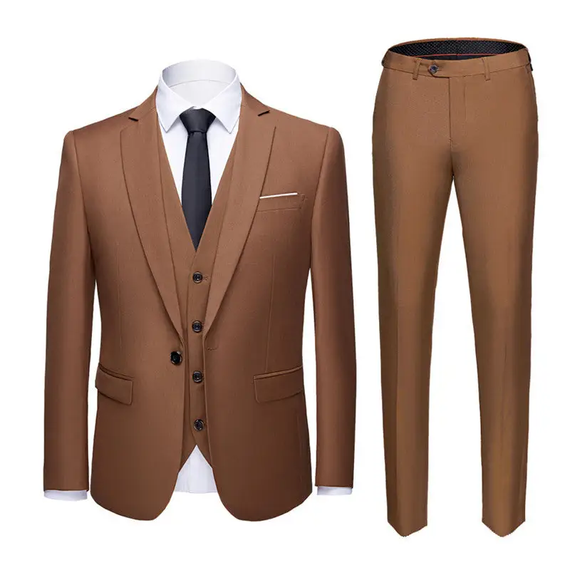 1 Button Jacket  Men's 3-piece suit – perfect for weddings, office & formal events. - www.Shopthatapp.com