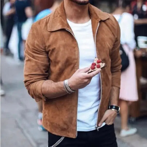 Men Slim Turn down Collar Jackets Fashion Sweatshirt Jacket Tops Casual Coat Outwear - www.Shopthatapp.com