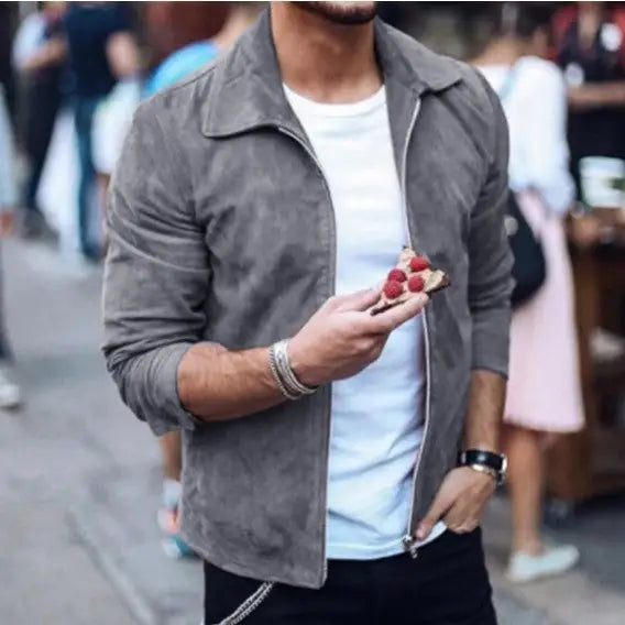 Men Slim Turn down Collar Jackets Fashion Sweatshirt Jacket Tops Casual Coat Outwear - www.Shopthatapp.com